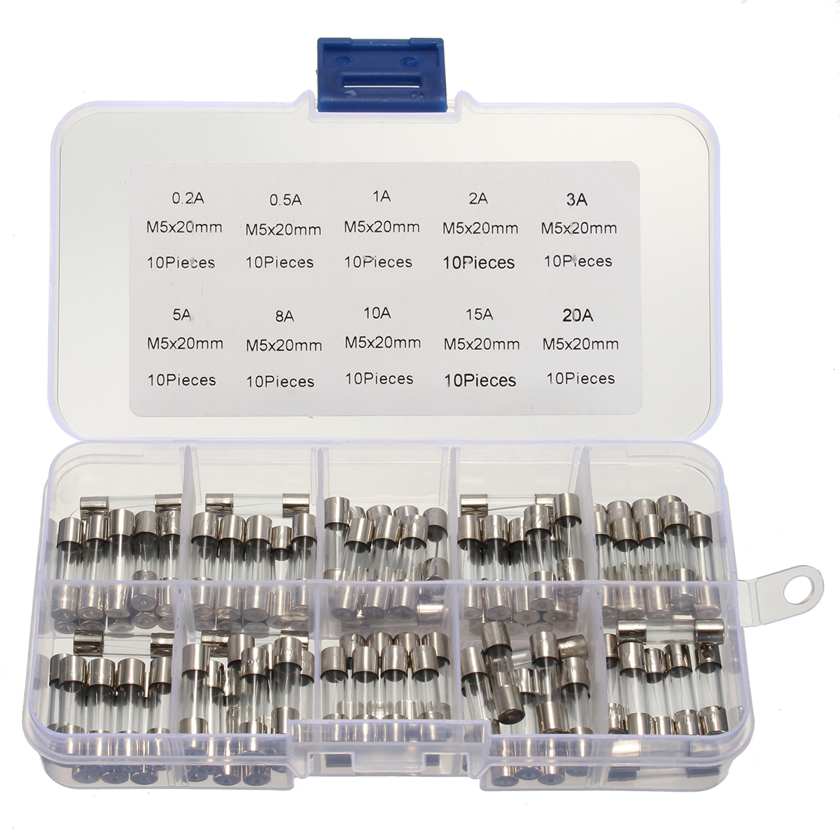Fusibili_kit_100Pcs_5x20mm_0.2A-20A