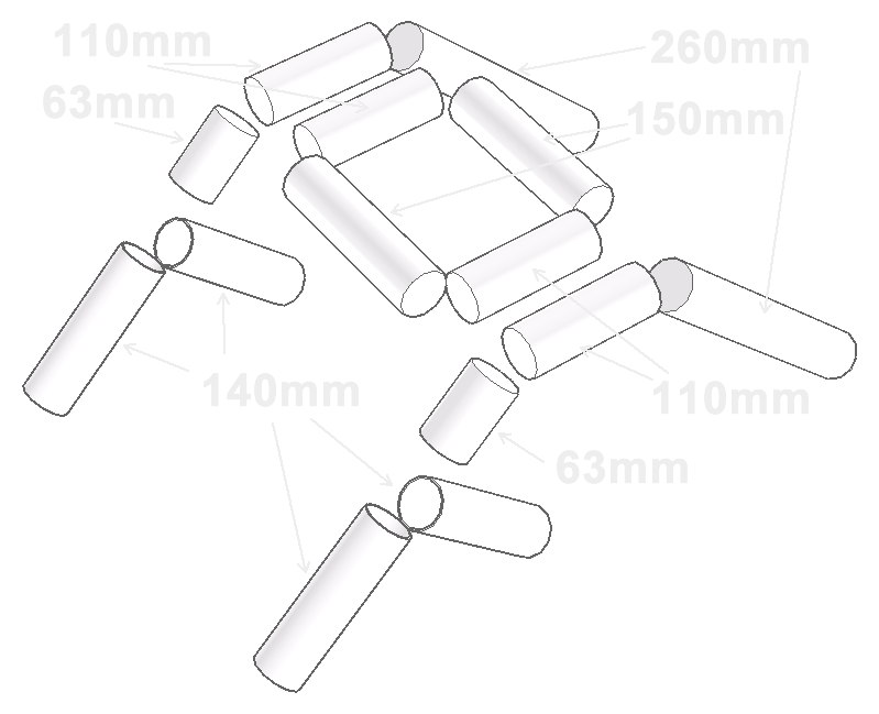Schema sezionamento tubi in PVC